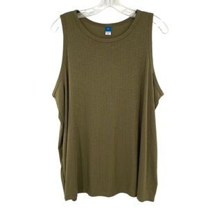 Old Navy Luxe Rib Tank Top Olive Green
